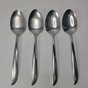 Oneida Community Stainless Flatware Twin Star Set of 4 Serving Spoons